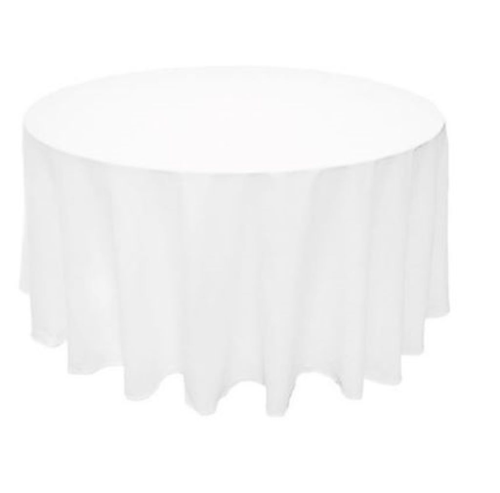 TABLECLOTH, White Linen 2m Round